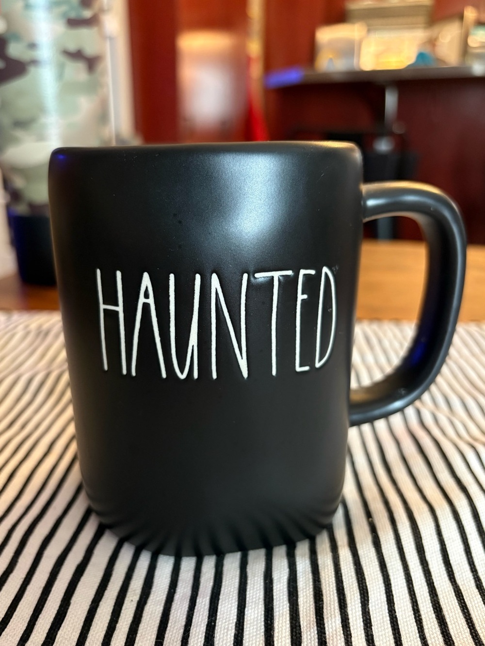 Mugs BOGO 50% // RAE DUNN Black “Haunted” Mug